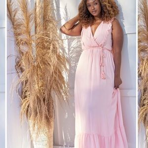 Pink Ruffle Maxi Dress